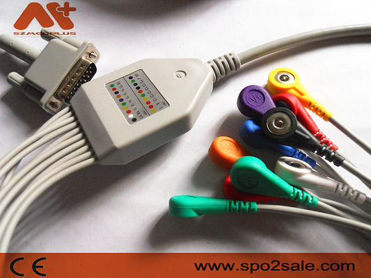 Pressão do cabo AHA da máquina de Philips Ecg Lead Cable 9293-033-50 Ecg