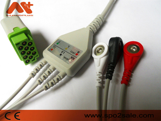 Os cuidados médicos de GE > a pressão da ligação de Marquette Compatible 3 Direto-conectam o cabo de ECG - 2001292-001