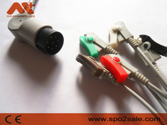 Nihon Kohden OEC-6102A, OEC-6105A, OEC-6120A, OEC-6120J, grampo 5Lead compatível de OEC-6120K Direto-conecta o cabo de ECG