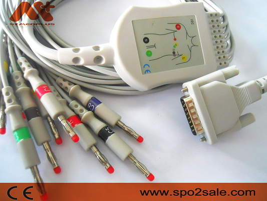 2,400095 o cabo Schiller ECG do ECG cabografa a banana 4,0 do IEC para AT1, AT2, AT4