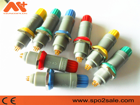 1P Pull Push 6Pin Plug de plástico Grey Shell Manga cinzenta para conectores de dispositivos médicos de cabo de 5,00 mm