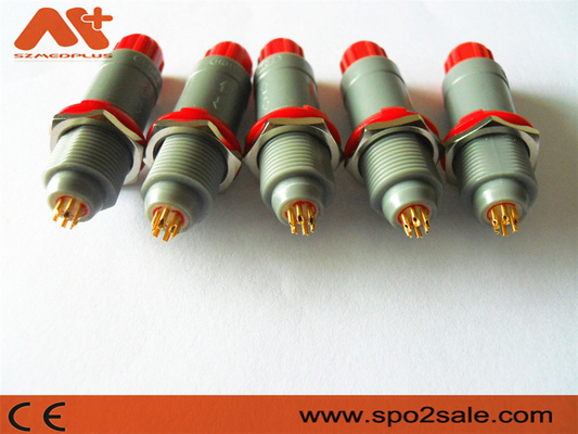 1P Pull Push 6 Pin Conector de Plástico, Grey Shell, Vermelho, Dual 60 Key para Aplicação Médica