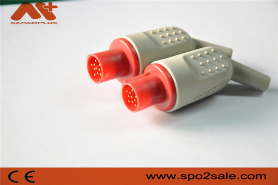 Conector de IBP compatível para o cabo do adaptador de Hellige IBP com cor vermelha de 10 pinos