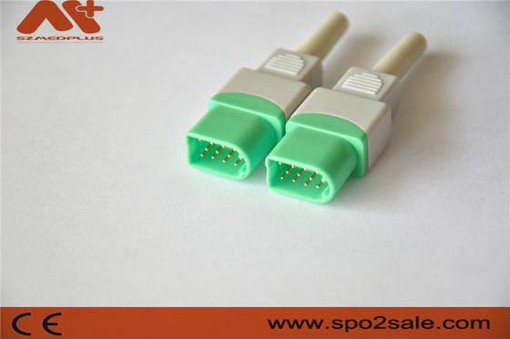 Conector 12Pin de ECG para o acessório médico do monitor paciente de Datascope com cor verde