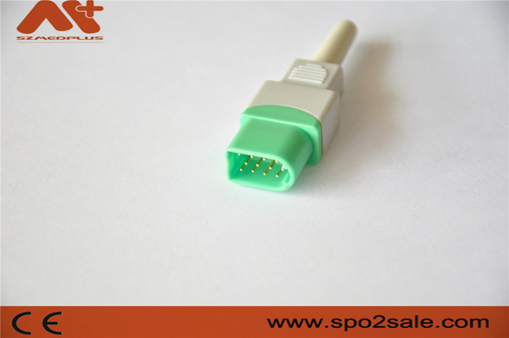 Conector 12Pin de ECG para o acessório médico do monitor paciente de Datascope com cor verde