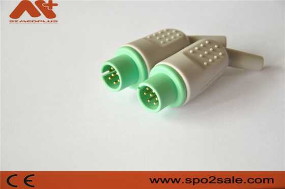 Conector médico compatível com o conector Bionet ECG com 7 pinos de cor verde