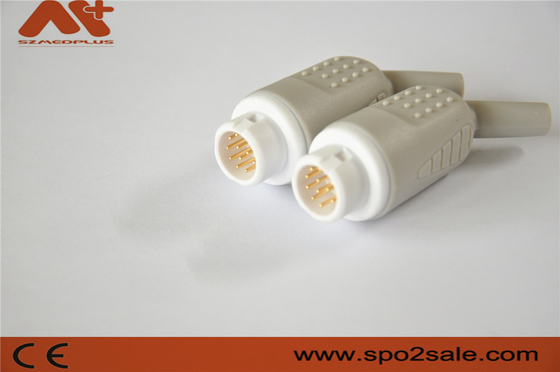 Conector de ECG de 12 pines para monitor do paciente Mindray/Newtech/HP, adaptador de nylon, pinos de latão revestidos de ouro