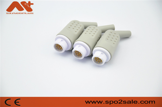 Conector de ECG de 12 pines para monitor do paciente Mindray/Newtech/HP, adaptador de nylon, pinos de latão revestidos de ouro