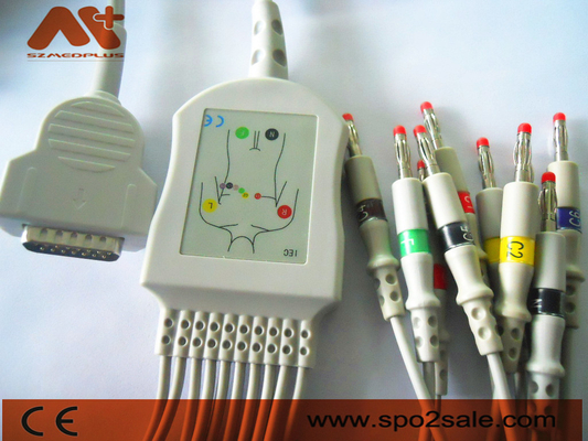 Os cuidados médicos de GE compatíveis Direto-conectam o cabo do ECG - 2104727-001