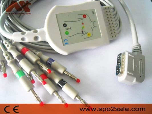 Kenz compatível Direto-conecta o cabo do ECG - K131 para Kanz 108, 109, 110, 1210, 1211, 601, Cardico 302
