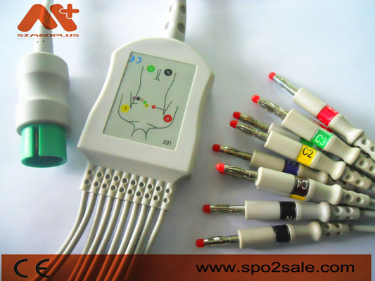 Diretos compatíveis de Spacelabs conectam o cabo do ECG para Spacelabs 90367, 90369, 90496, 91496, Ultraview
