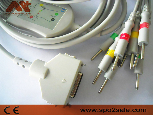 Ruído 3,0 do cabo do monitor paciente dos cabos CP-104L de Fukuda Denshi Ecg
