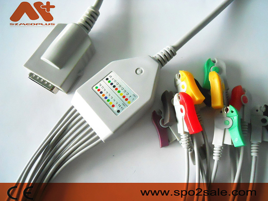 Burdick compatível Direto-conecta o cabo do ECG - 007725, AHA, grampo