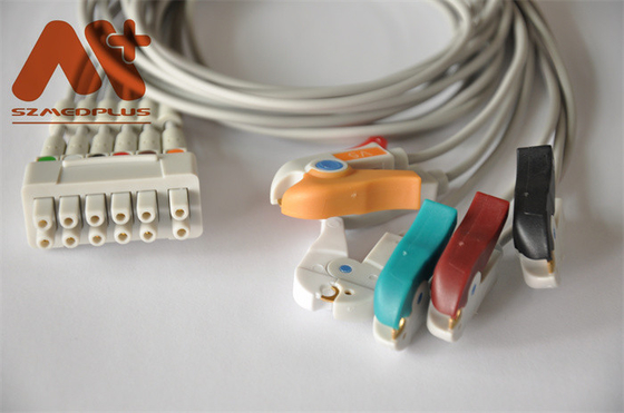 GE Marquette 	Leadwire 421932-001 da telemetria de Holter Cable ECG grampo de 6 ligações