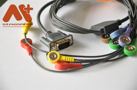 O cabo 10 do DMS 300-3A AHA ECG de Holter Recorder do CE conduz a tomada instantânea