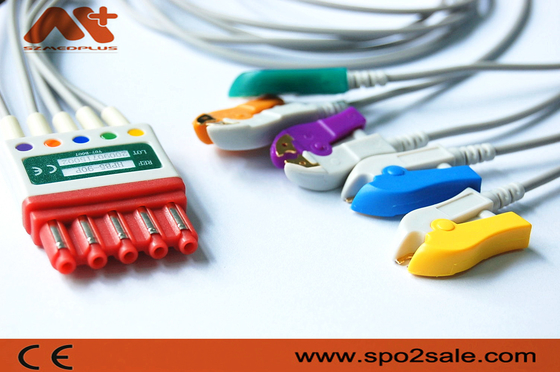 Grampo V2-V6 M1976A CFS da ligação de Philips Cardiac Monitor Cables 5