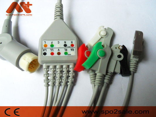 O grampo da ligação de Philips Compatible 5 Direto-conecta o cabo de ECG - M1975A