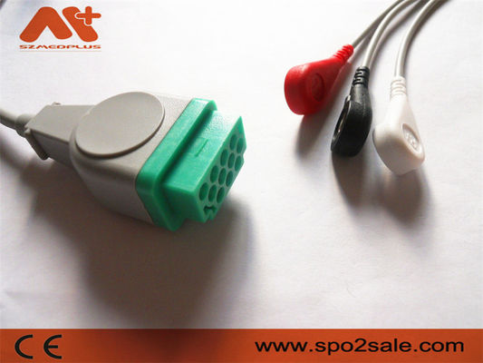 Os cuidados médicos de GE > a pressão da ligação de Marquette Compatible 3 Direto-conectam o cabo de ECG - 2001292-001