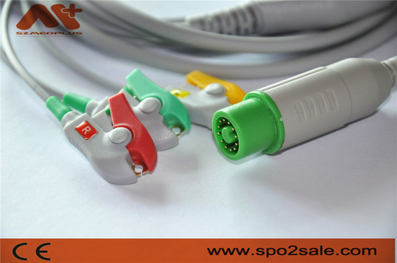 O grampo compatível de 3 ligações de Fukuda Denshi Direto-conecta o cabo de ECG para Dynascope DS-5100, DS-5100E, DS-5300W, DS-5400, DS-7001