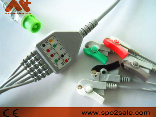 O grampo compatível de 5 ligações de Fukuda Denshi Direto-conecta o cabo de ECG para Dynascope DS-5100, DS-5100E, DS-5300W, DS-5400, DS-7001