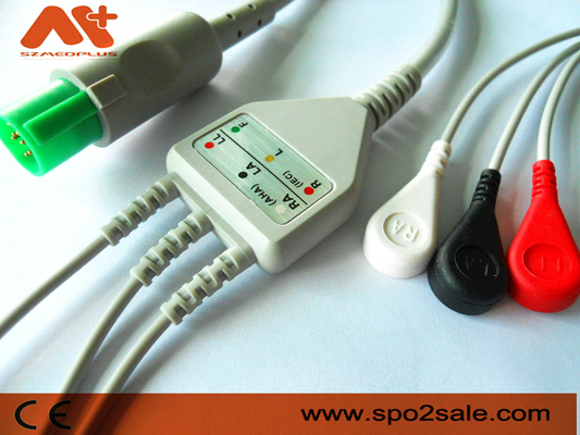 A pressão compatível de 3 ligações de Hellige Direto-conecta o cabo de ECG - 303-442-99