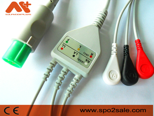 A pressão compatível de 3 ligações de Hellige Direto-conecta o cabo de ECG - 303-442-99