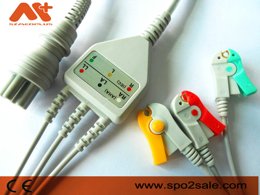 Omron > Colin BP-88S, BP-S510, M9500, grampo da ligação de Mate Advantage Compatible 3 da imprensa Direto-conectam o cabo de ECG
