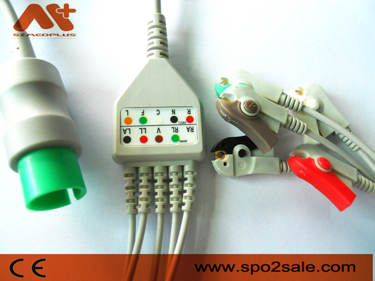 O grampo compatível de 5 ligações de Spacelabs Direto-conecta o cabo de ECG