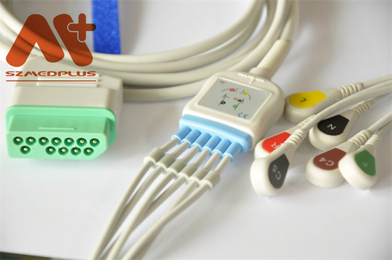 12 pressão da ligação do cabo 6 de Pin Nihon Kohden ECG