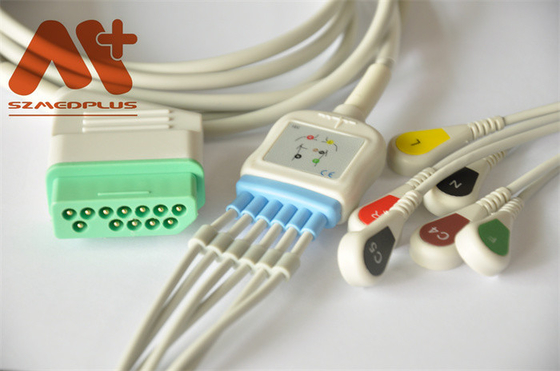 12 pressão da ligação do cabo 6 de Pin Nihon Kohden ECG