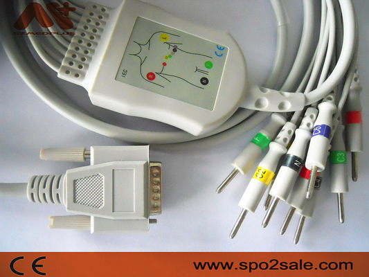 2.2+1.2M 10 conduzem o cabo do ECG para o eletrocardiógrafo de Cardioline ECG 100