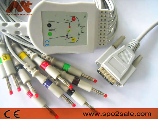 2.2+1.2M 10 conduzem o cabo do ECG para o eletrocardiógrafo de Cardioline ECG 100