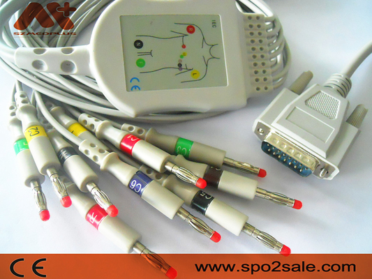 Comen 10 Cable de ECG de Chumbo para CM100 / 300 / 600 / 1200 / 1200A / 1200B máquina de ECG
